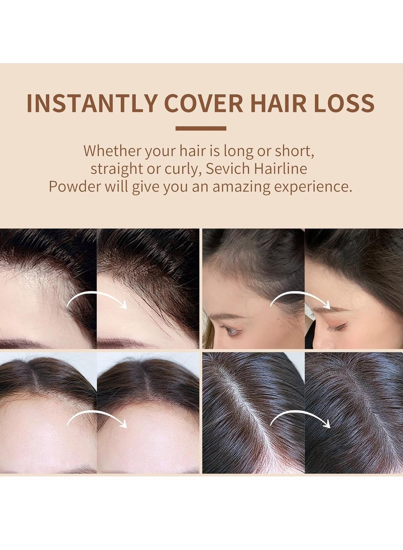 Sevich Instantly Hairline Shadow Hairline Powder Quick Cover Hair Root Concealer Eyebrows and Beard Line Hair Root Touch Up for Thinning Hairline Windproof and Sweatproof Brown - Image 3