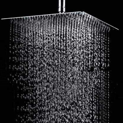 HANDY Stainless Steel and Brass Polished Heavy Rain Drop Shower Easy-to-clean bathroom Head shower (Silver, 6 x 6 inch) - Image 1
