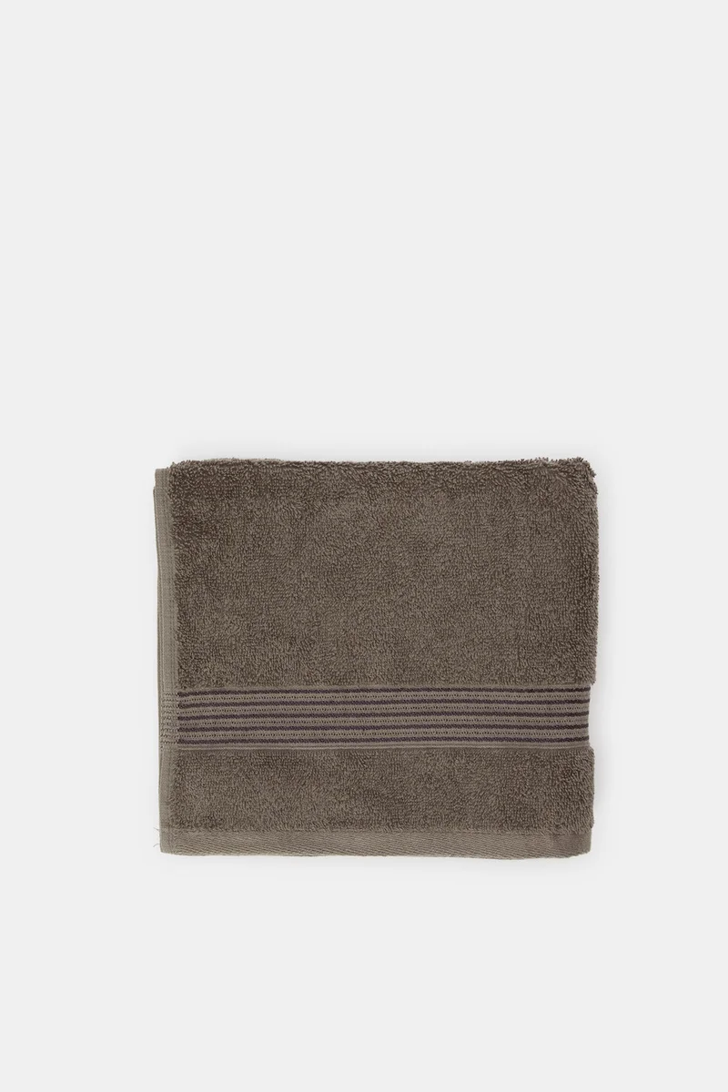 ردتاغ Charcoal Soft Cotton Hand Towel With Viscose Border