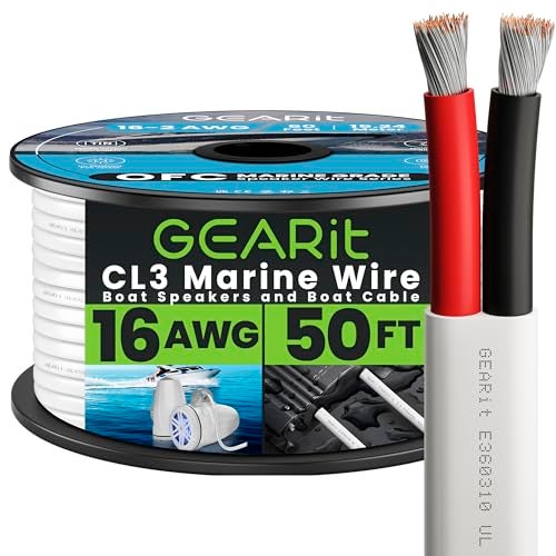 GEARit Speaker Wire 16 Gauge (50ft), Red/Black Speaker Cable 16AWG, Duplex 2-Conductor, Speaker Wires for Boat, RV, Camper, Trailer, Automotive, in-Wall and Outdoor Use - Image 1