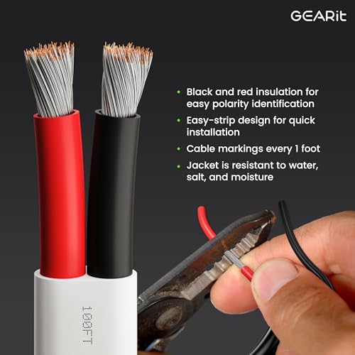 GEARit Speaker Wire 16 Gauge (50ft), Red/Black Speaker Cable 16AWG, Duplex 2-Conductor, Speaker Wires for Boat, RV, Camper, Trailer, Automotive, in-Wall and Outdoor Use - Image 2