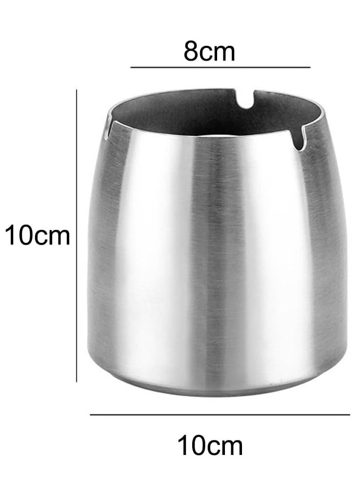 Rubik Ashtray Stainless Steel Windproof Ash Tray for Patio Home Office Living Room Hotel (Silver, Large)  - Image 2