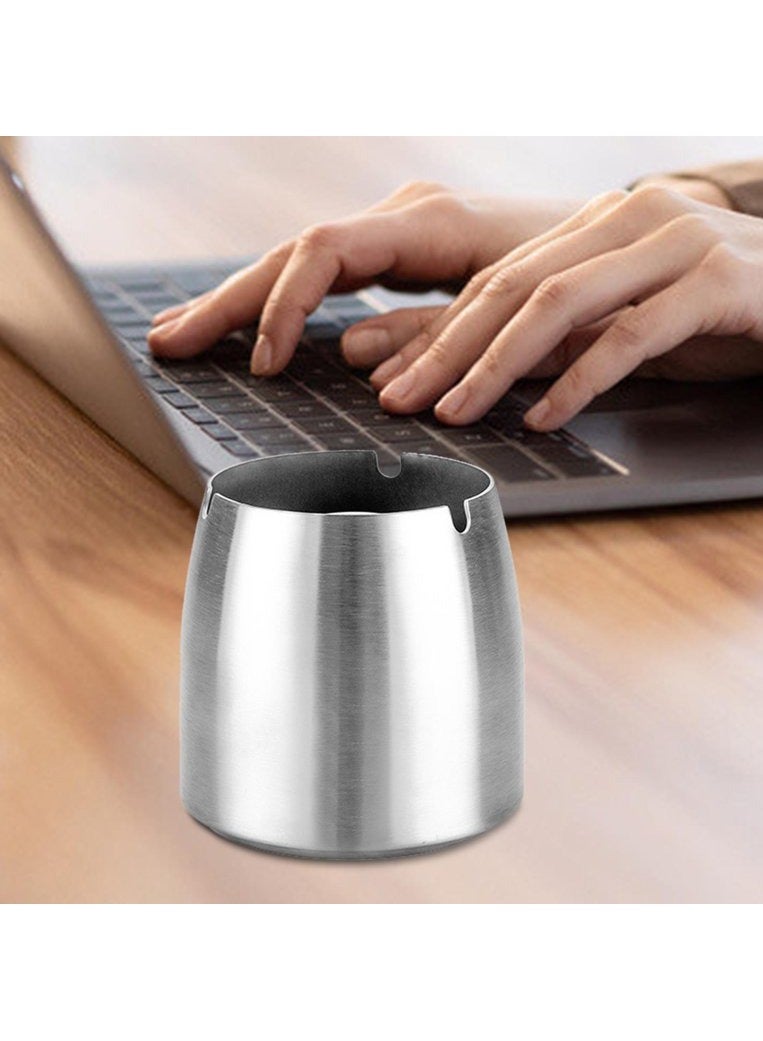Rubik Ashtray Stainless Steel Windproof Ash Tray for Patio Home Office Living Room Hotel (Silver, Large)  - Image 3