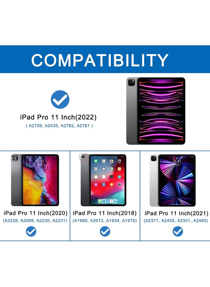 ELTRAZONE iPad Pro 11 Inch Case 2018 2020 2021 2022, 1st 2nd 3rd 4th Gen, 5-in-1 Multi-Angle Stand, Shockproof Clear Transparent Back Cover with Pencil Holder - Image 4
