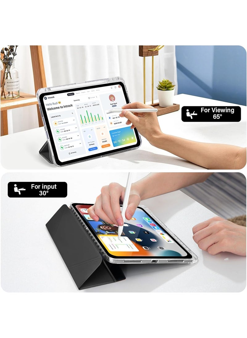 ELTRAZONE iPad Pro 11 Inch Case 2018 2020 2021 2022, 1st 2nd 3rd 4th Gen, 5-in-1 Multi-Angle Stand, Shockproof Clear Transparent Back Cover with Pencil Holder - Image 2