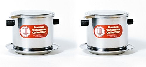Thang Long 2 Pack Vietnamese Coffee Filter Brewer. Great for travel and camping, 11oz large, Gravity Insert - Image 1