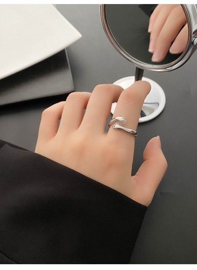 NIBEMINENT Finger Ring Hug Shape Adjustable Size for Unisex  - Image 3