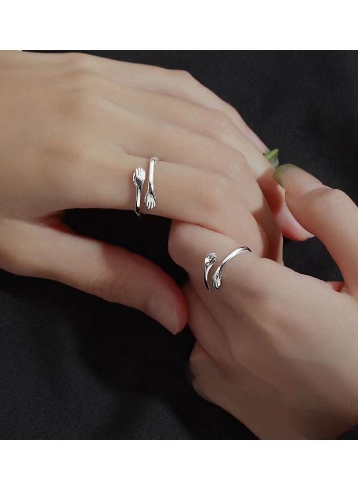 NIBEMINENT Finger Ring Hug Shape Adjustable Size for Unisex  - Image 4