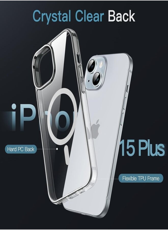 Generic - Magnetic Case for (iPhone 15) 6.1 Inch, Compatible with MagSafe Wireless Charging, Anti-Scratch Bumper Cover (Clear), TPU - PC - Image 1