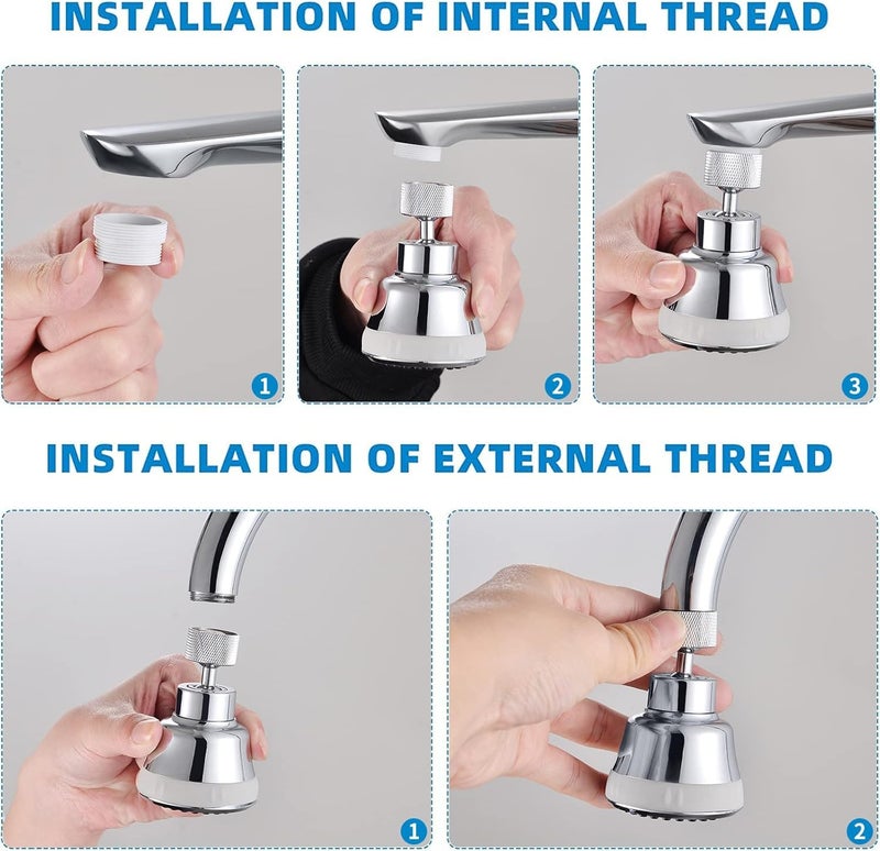 ALTON, ALD845, ABS, 4-Function, Tap Extender for Kitchen Sink | 360 Degree Rotation | Kitchen Faucet Sprayer | Fits F22, M24 mm taps and Pull-Down Sprayer - Image 5