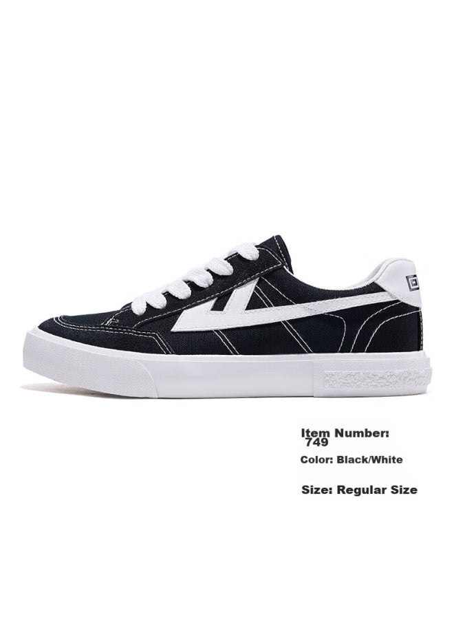 Warrior Huili Spring And Autumn Canvas Shoes, New Trendy Couple Style, Official Sports Casual Sneakers, Kgh749t, Black And White, Size 42 - Image 5