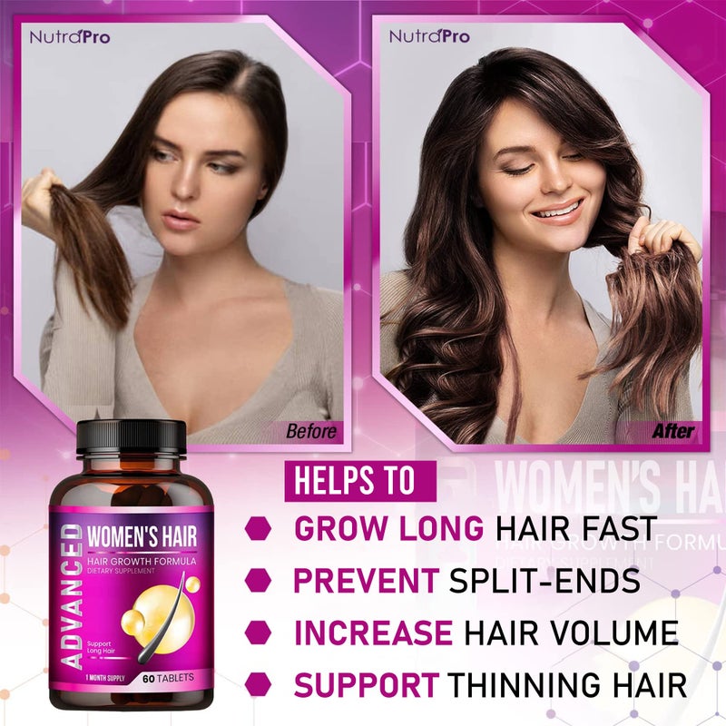 NutraPro Hair Growth Vitamins for Women - Hair Vitamins for Thinning Hair for Women .Regrow & Regrowth Hair Supplement with Dht Blocker,Biotin & Saw Palmetto for Women.Volumize,Thicker,Longer Hair. - Image 3