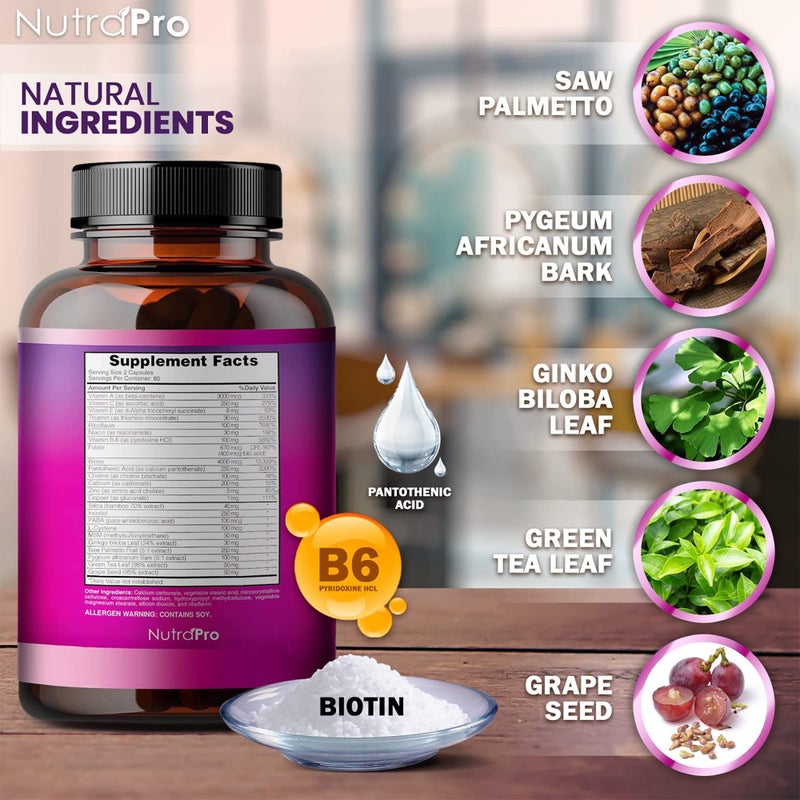 NutraPro Hair Growth Vitamins for Women - Hair Vitamins for Thinning Hair for Women .Regrow & Regrowth Hair Supplement with Dht Blocker,Biotin & Saw Palmetto for Women.Volumize,Thicker,Longer Hair. - Image 5