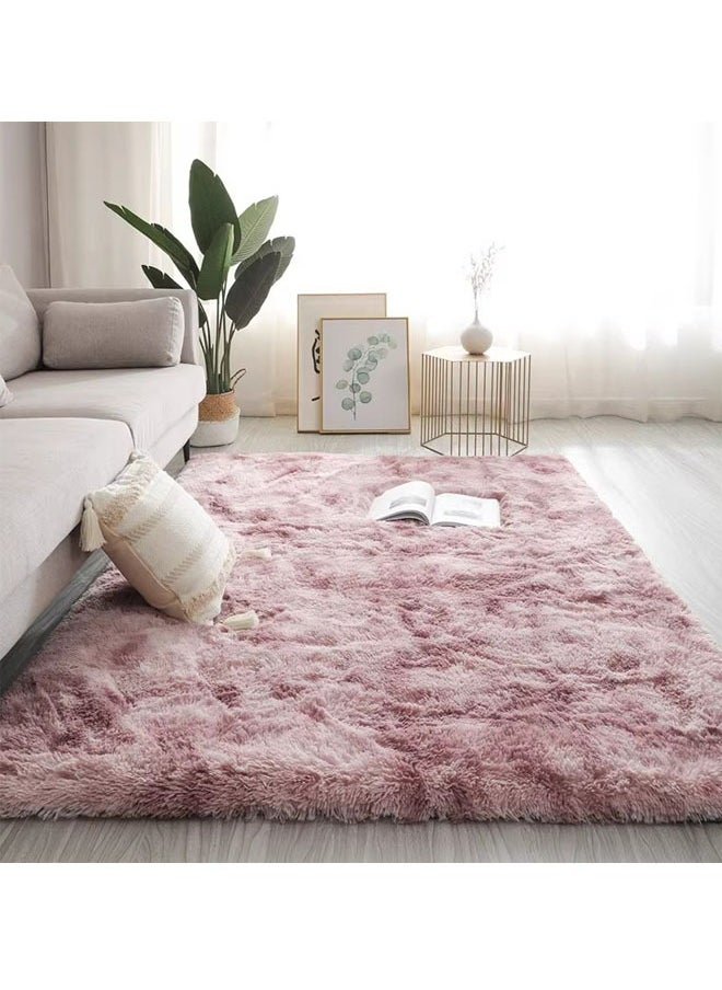 ZCM-HAPPY Modern Style Area Rug Non-Slip Super Soft Touch Living Room Bedroom Kitchen Decoration Of Carpet Floor Rug Fluffy Long Pile Rectangular 140x200cm  - Image 1