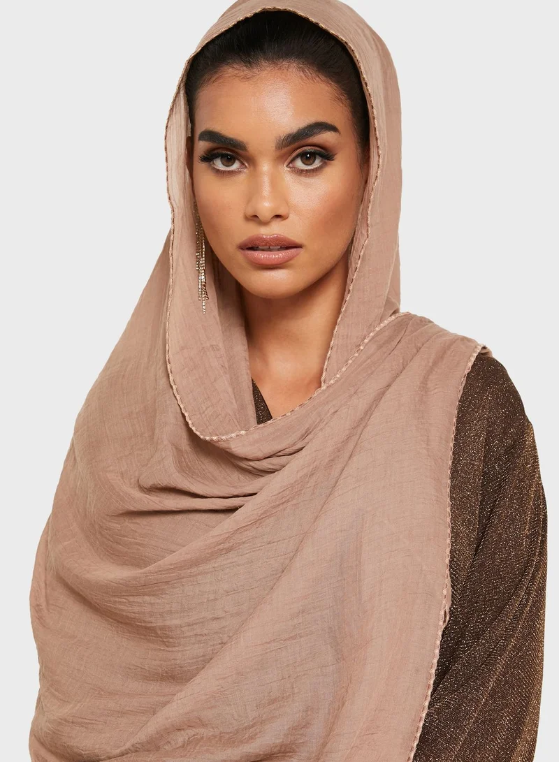 KASHKHA Side Fine Pico Border Scarf