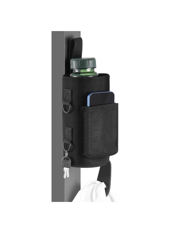 MJZ Magnetic Water Bottle Holder Gym Water Bottle Carrier Bag Sling Bag with Phone Pocket Water Bottle Pouch Sleeve with Silicone Towel Buckle and Sling for Men Women Gym Accessories Organizer Crossbody Fitness Gym Pouch - Image 1