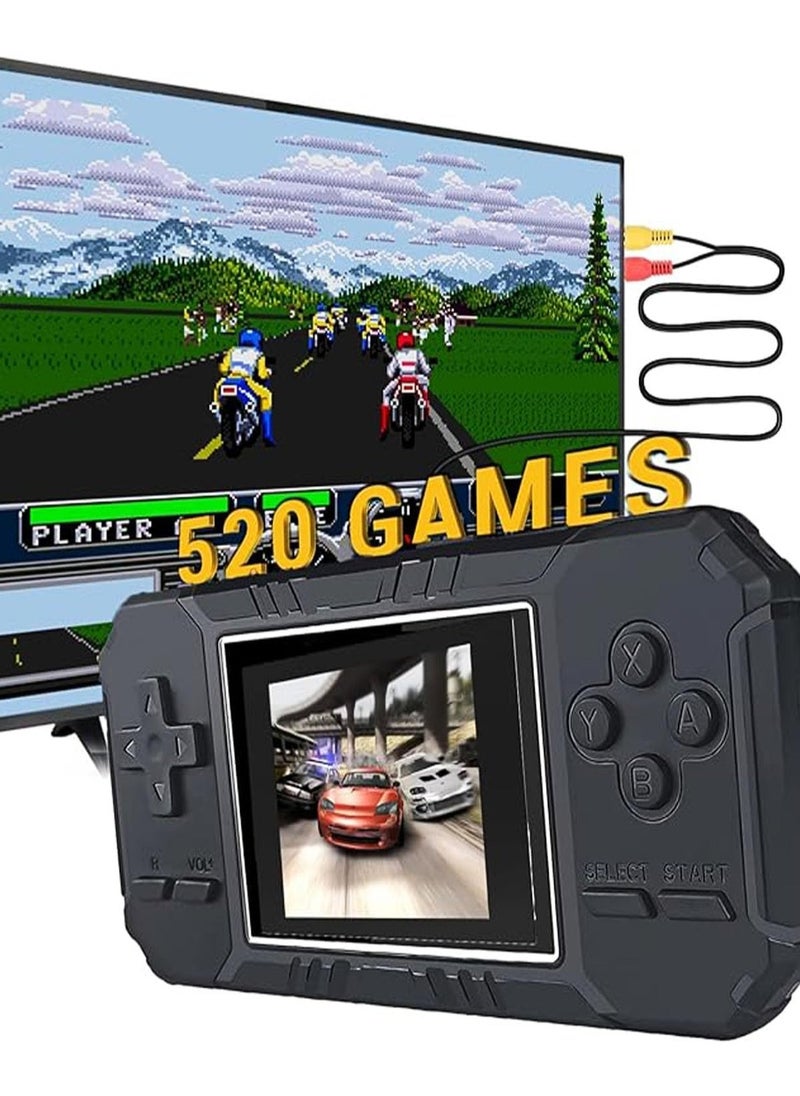 Retro Mini Handheld Game Console, 520 Classic Games, 3.0 inch Screen, Rechargeable Battery, Portable, TV Connectivity