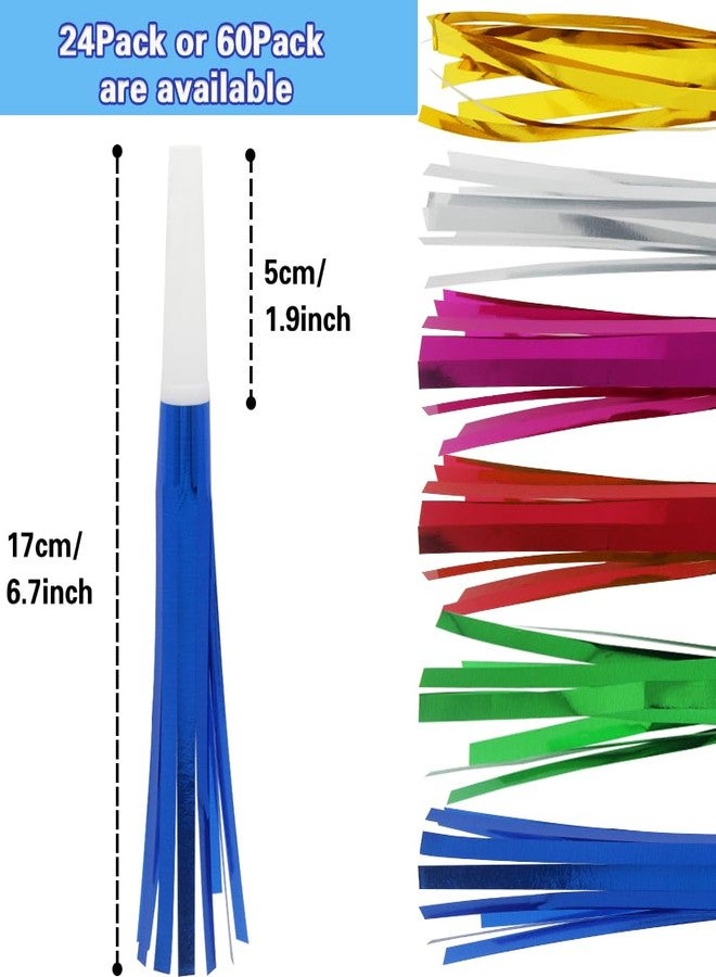 Lovecheer 24PCS Party Blowers Noisemakers Horn and Ribbons Show Team Spirits for Wedding Birthday New Year Hockey Basketball Sport Party Dance Multicolor - Image 2
