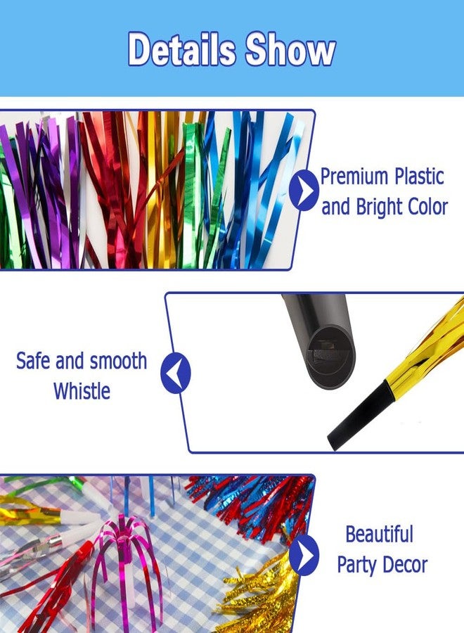Lovecheer 24PCS Party Blowers Noisemakers Horn and Ribbons Show Team Spirits for Wedding Birthday New Year Hockey Basketball Sport Party Dance Multicolor - Image 3