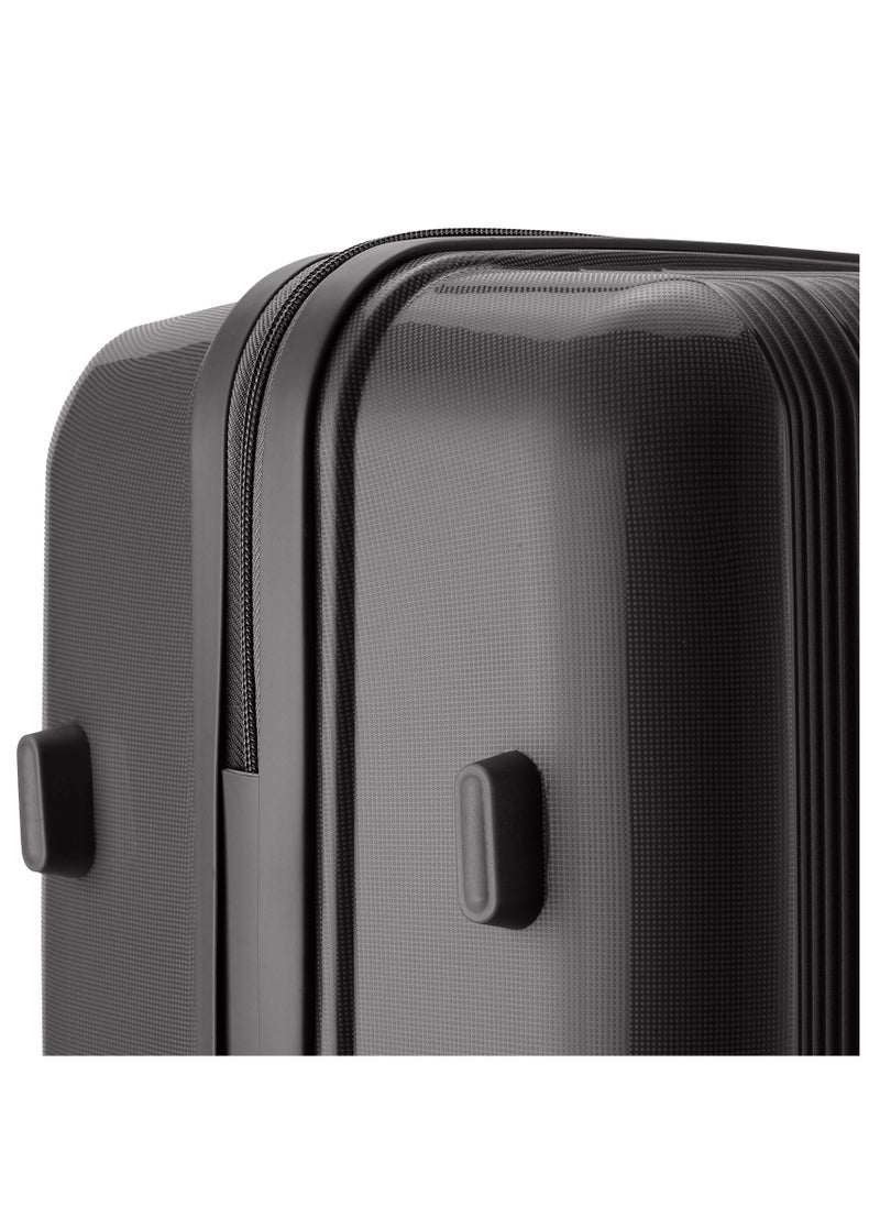 SENATOR Unisex Hard Case Large Checked Luggage Lightweight PP Fashion Trolley Luggage with 4 Double Spinner Wheel and 3-Digit Combination Lock KH1009 Black  - Image 5