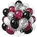 Teslite Balloons Burgundy Black Silver Wine Red Black Party Balloon Maroon Metallic Chrome Silver Balloons and Silver Confetti Helium Latex Balloons for Birthday Bridal Shower Wedding Party Decorations - Image 3