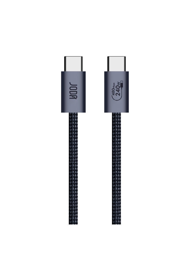 جودا تايتان ٢٤٠ 240W كيبل سي - سي أسود ، 1 متر – 🔌 شحن سريع 240 واط ⚡ – ، كابل شحن سريع 240 واط ⚡، كابل نايلون مجدول 💪، شحن سريع آمن 🛡️، كابل شحن للأجهزة الذكية 📱، شاحن متين 🔧، كابل شحن طويل العمر 🔋، شاحن جودا 🖤، شاحن كيبل سي 🔌، شحن فائق السرعة ⚡، كابل 1 متر 📏، شاحن للأيفون والاندرويد 📱🔋، كابل شحن قوي ومرن 💯. - Image 2