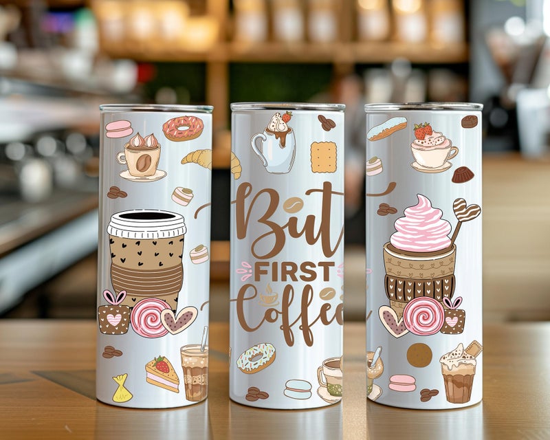 Rngmsi UV DTF Cup Wrap - 4 Sheets Coffee UV DTF Cup Wraps for 20 oz Tumbler, Milk Tea Uvdtf Decals, Drink Cake Ice Cream Rub on Transfer Stickers for Glass, DIY Waterproof Personalized Crafts - Image 4