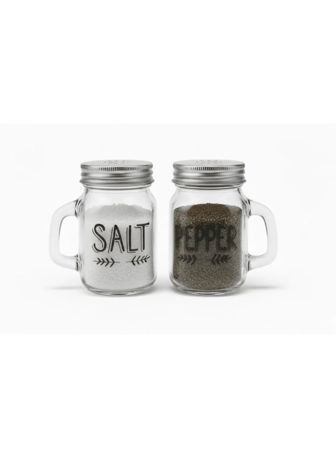 Danny Home Salt & Pepper Shaker Set – Mason Jar Design 120ml (2 Pieces) - Image 1