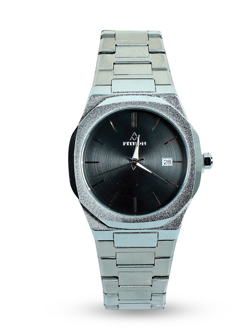 Fitron Men’s Wrist Watch with Black Dial and Date - Image 1