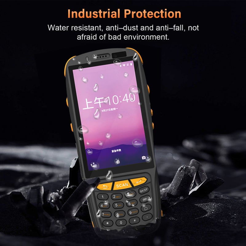 Android 9.0 Barcode Scanner PDA Handheld POS Terminal Inventory Machine 1D/2D/QR Scanner with 4 Inch Touchscreen Support 2/3/3G WiFi BT Mobile Computer NFC Function for Warehouse Inventory Logistics - Image 2