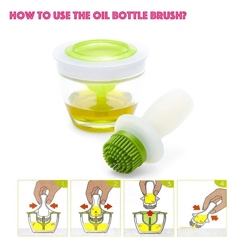 BHAGVAT BHAGVAT Silicone Chefs Basting Oil Brush Set for Cooking BBQ Baking and Grilling Green  - Image 5