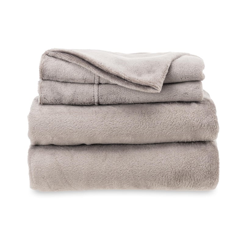 Berkshire Blanket Berkshire Blanket Classic VelvetLoft Warm Sheet Set  Queen Size Sheet Set  4 Piece Velvety Soft Heavyweight Flannel Bedding with Deep Pockcets (Queen)  - Image 1