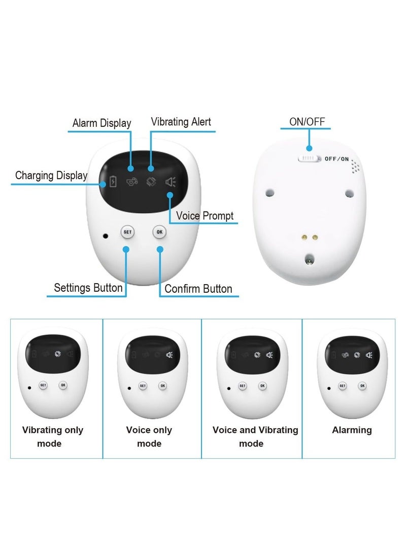 والالا نظام إنذار التبول اللاإرادي، جهاز إنذار التبول اللاإرادي القابل لإعادة الشحن عبر USB مع صوت واهتزاز قوي، جهاز استشعار سلس البول اللاإرادي مع 3 أوضاع تذكير للأطفال والبالغين وكبار السن - Image 4