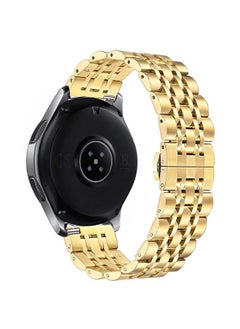 DEALELE Band Compatible with Samsung Gear S3 / Galaxy Watch 46mm / Galaxy Watch 3 45mm, 22mm 7-Rows Stainless Steel Metal Replacement Strap for Huawei Watch 3 / 3 Pro / GT3 46mm (Gold)  - Image 2