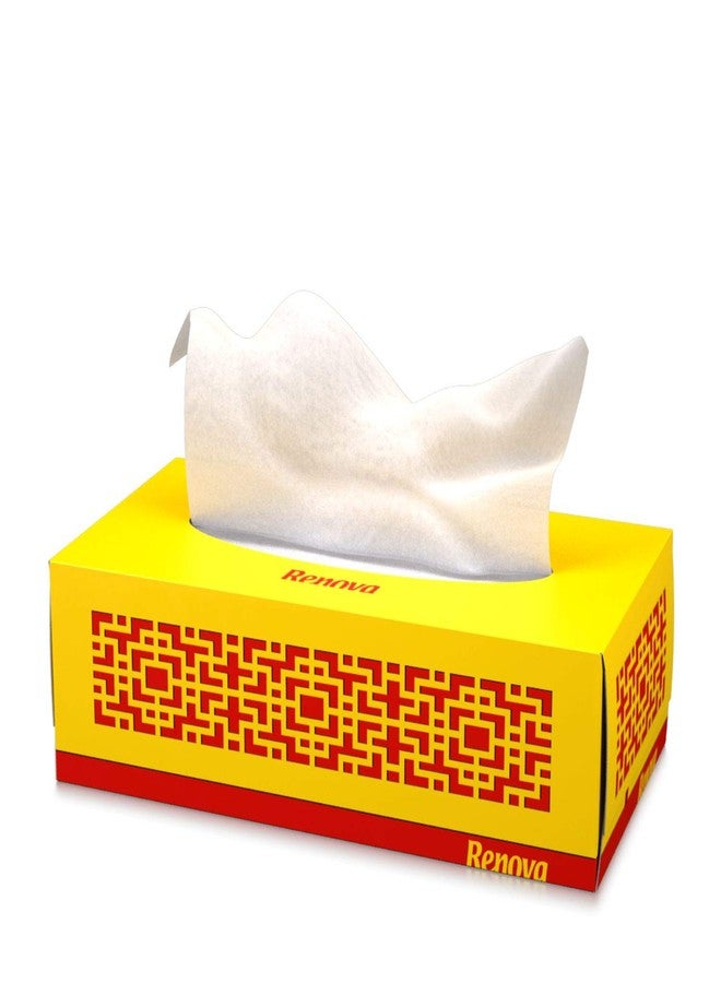 Renova Paper Facial Tissues - Yellow , 3 Ply , Extra-soft , Double Faced Tissues With One Side White , First Time In INDIA. - Image 1