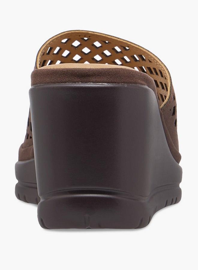 Flora Bella By Shoexpress Cutout Detail Slip-On Sandals with Wedge Heels - Image 5