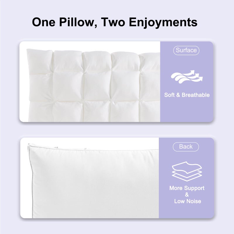 YOUR MOON Soft Pillows Queen Size for Sleeping, Support Bed Pillows, Fluffy Down Alternative Pillow, Luxury Hotel Gel Pillows for Side Sleeping (White) - Image 4