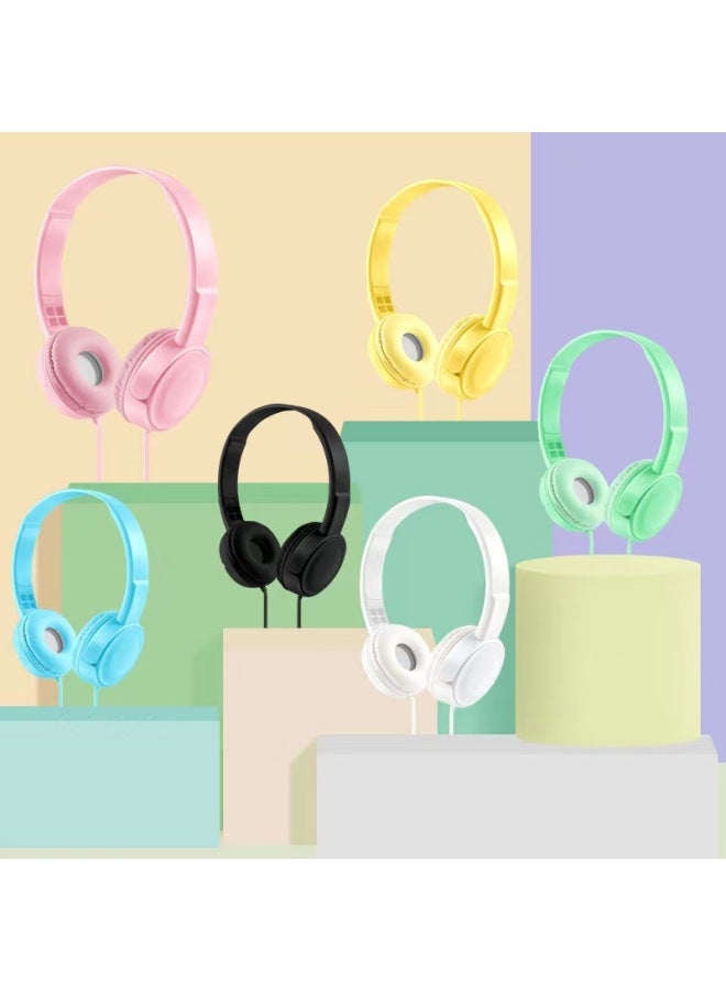 Mz-026 Headset Macaron Color Wired Children's Computer Headphones Microphone Controlled By Wire Digital/computer Headphones-Color:Blue  - Image 5