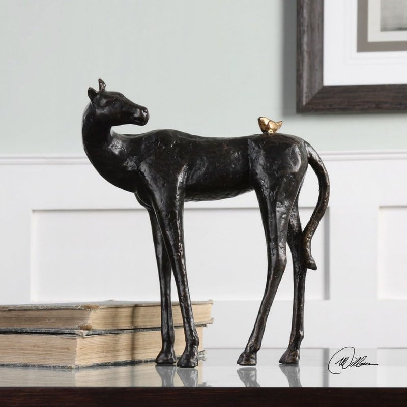 Uttermost Hello Friend  875 inch Horse Sculpture  875 inches Wide by 388 inches deep - Image 4