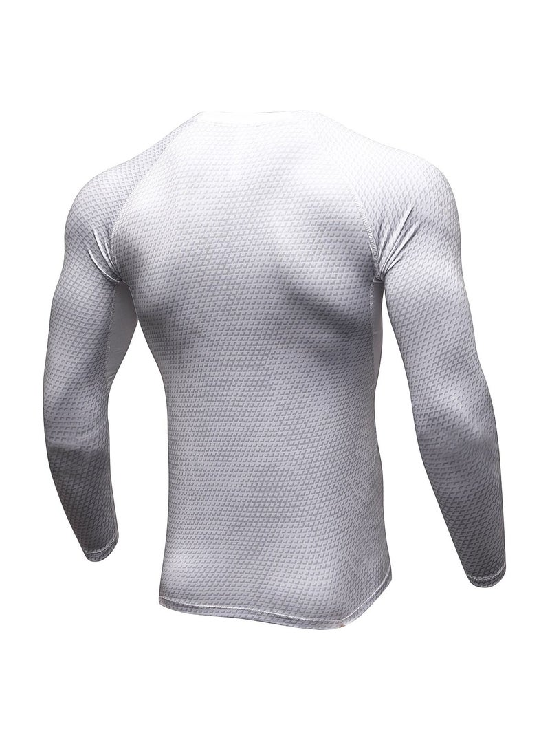 نيبمينينت Men Quick Dry Breathable Long Sleeve Shirt White - Image 2
