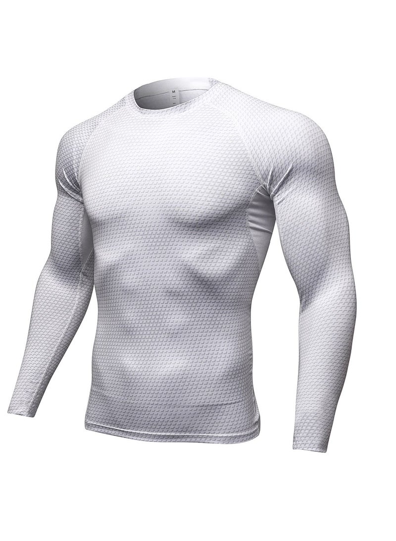 نيبمينينت Men Quick Dry Breathable Long Sleeve Shirt White - Image 1