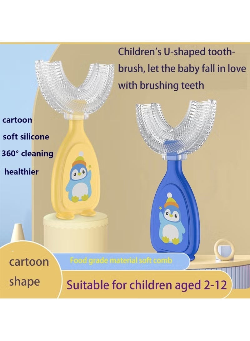 2 Pieces U-Shaped Toothbrush Kids, Manual Whole Mouth for Age 2-6, 360° Oral Teeth Cleaning Design - Image 2
