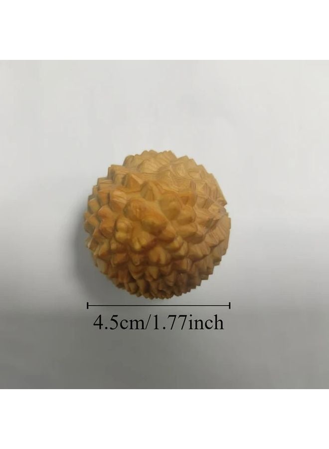 Yellow Cypress Wood Hand Massage Ball 1 77 Inch for Relaxation Yoga Meditation Fitness - Image 3