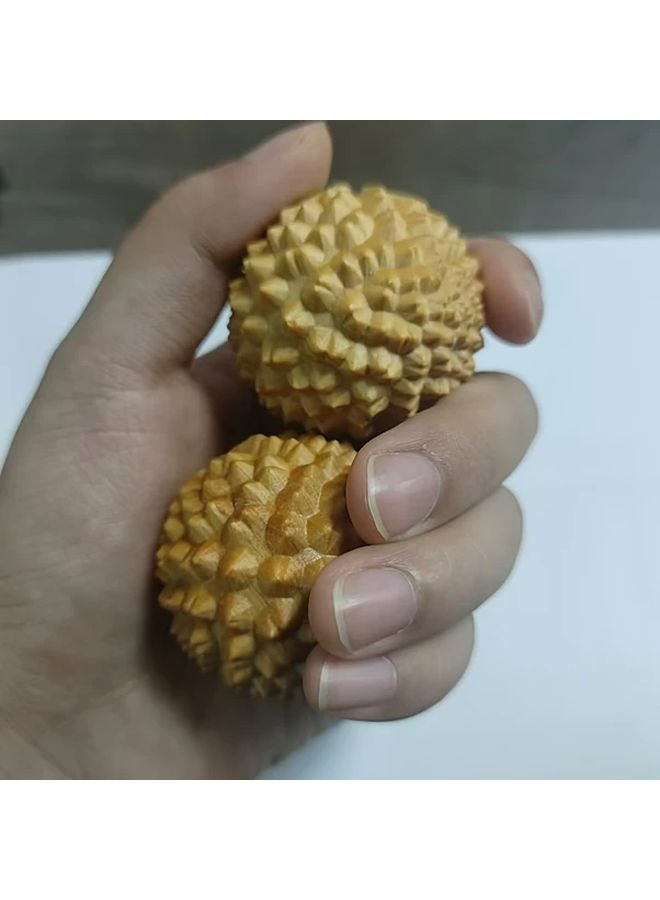 Yellow Cypress Wood Hand Massage Ball 1 77 Inch for Relaxation Yoga Meditation Fitness - Image 5