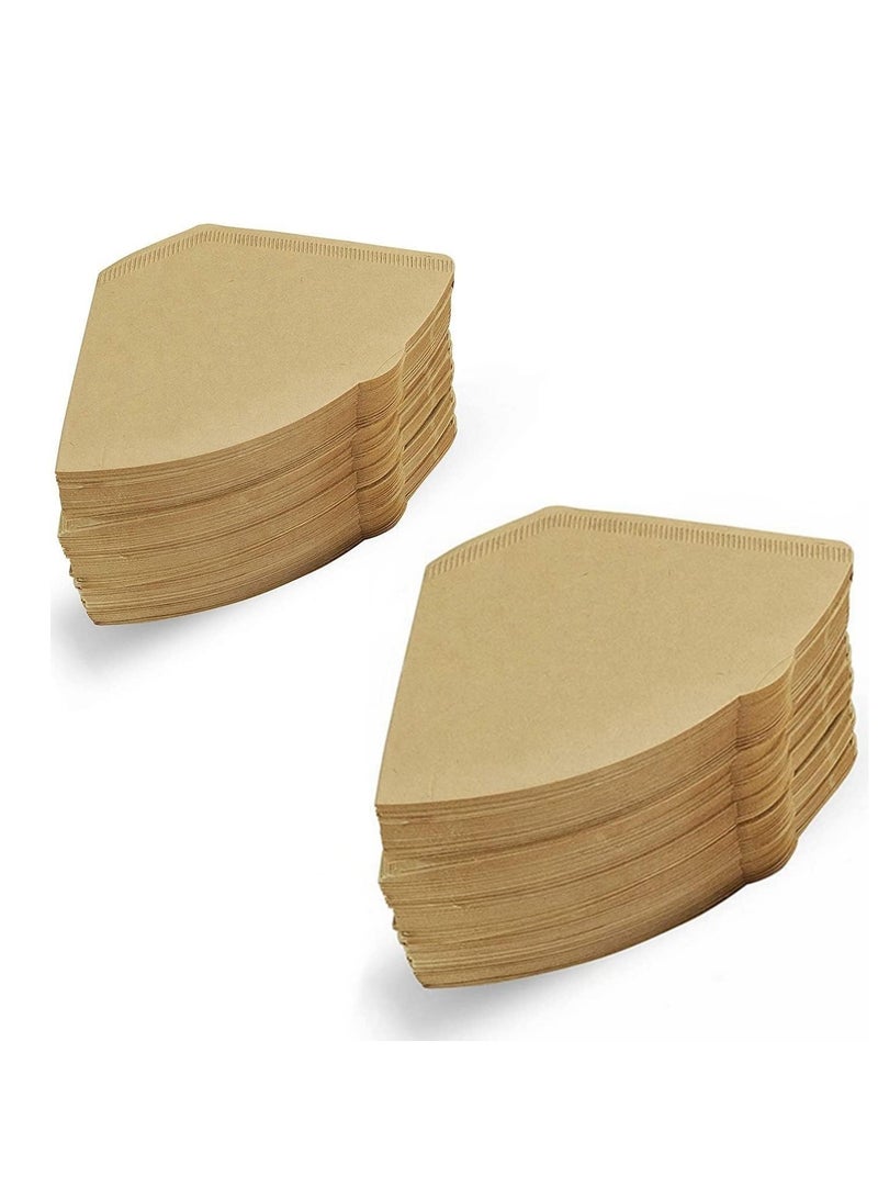عام 100 قطعة من ورق فلتر القهوة على شكل مروحة، ورق فلتر للأذن معلق على شكل مروحة، ورق فلتر للأذن V02، ورق فلتر القهوة الأصلي من لب الخشب - Image 1