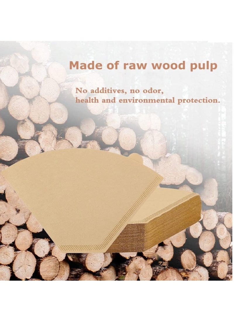 عام 100 قطعة من ورق فلتر القهوة على شكل مروحة، ورق فلتر للأذن معلق على شكل مروحة، ورق فلتر للأذن V02، ورق فلتر القهوة الأصلي من لب الخشب - Image 2