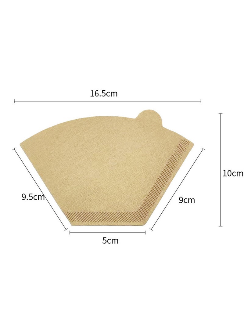 عام 100 قطعة من ورق فلتر القهوة على شكل مروحة، ورق فلتر للأذن معلق على شكل مروحة، ورق فلتر للأذن V02، ورق فلتر القهوة الأصلي من لب الخشب - Image 4