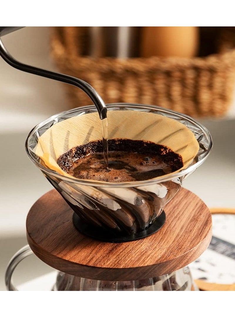 عام 100 قطعة من ورق فلتر القهوة على شكل مروحة، ورق فلتر للأذن معلق على شكل مروحة، ورق فلتر للأذن V02، ورق فلتر القهوة الأصلي من لب الخشب - Image 5