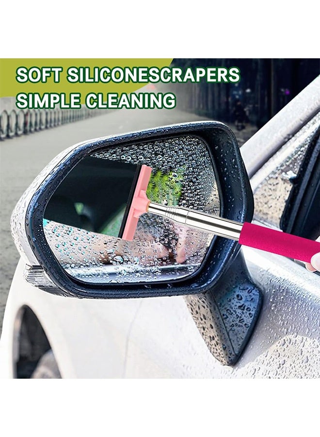 Bukela Car Side Mirror Squeegee, Retractable Telescopic Mirror Wiper, Anti-Fog & Water Cleaning Tool for Rainy & Foggy Weather, Extendable 98cm Handle, Portable Auto Mirror Cleaner - Image 2