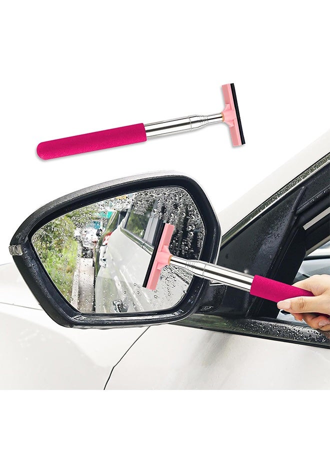 Bukela Car Side Mirror Squeegee, Retractable Telescopic Mirror Wiper, Anti-Fog & Water Cleaning Tool for Rainy & Foggy Weather, Extendable 98cm Handle, Portable Auto Mirror Cleaner - Image 1